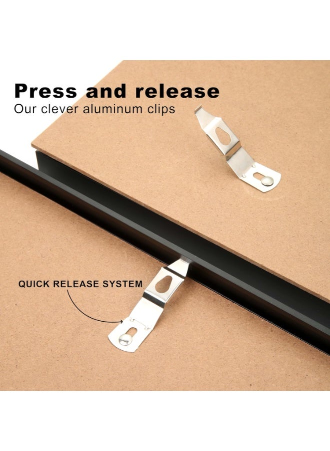 ألاماريك إطار صور مقاس A4، إطار صور ألومنيوم بلون أسود مقاس 21 × 30 سم، إطار شهادات للتعليق على الحائط أو للعرض على الطاولة، مجموعة من قطعتين - Image 3